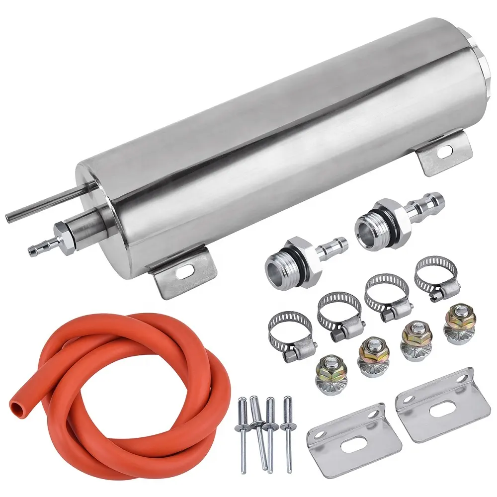 Refrigerante para radiador de carreras, tanque de desbordamiento de acero inoxidable pulido, capacidad de 32OZ, 3x10 pulgadas