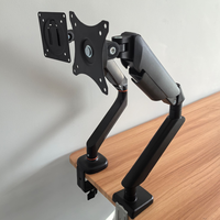 Ressort à gaz simple Vesa Bracket Arm Monitor Stand Arms Clamp-on Desk Mount with Cable Management
