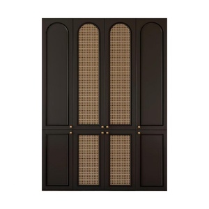 Factory-Customized French <b>Vintage</b>-Style Home Bedroom <b>Wardrobe</b> Set for Small Apartments Black Bedroom Furniture Bedroom Sets - Product Image 3