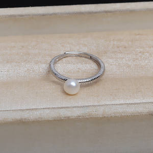 Bague ajustable en argent S925, design ouvert simple avec 6-8 perles, support d'accessoires, composants et trouvailles de bijoux - 5249 - Product Image 3