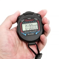 Jam tangan Digital, klasik anti air Digital profesional genggam LCD olahraga genggam Stopwatch penghitung waktu berhenti dengan tali untuk Olahraga