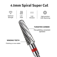 2025 vente en gros sécurité fond série Bits conique baril manucure carbure ongles Bit haute qualité foret