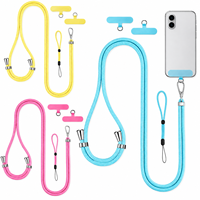 Cordon de cou universel réglable pour téléphone avec clip métallique renforcé, sangle bandoulière mains libres pour coques de téléphone portable