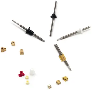 POM miniatur nilon Acme nut perunggu kuningan diameter 1/4 1/4-32 1/4-16 1/4-10 sekrup timbal akurasi lebih tinggi untuk robot