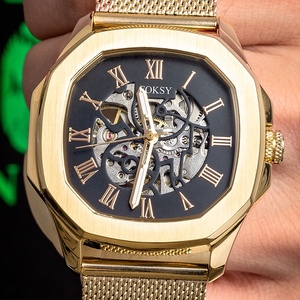 Montre homme de luxe de haute qualité, résistante à l'eau, vente en gros, montre-bracelet personnalisée, <span class=keywords><strong>montres</strong></span> automatiques mécaniques pour hommes - Product Image 4