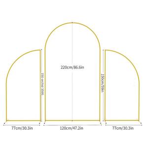 हाफ मून गुफा तीन-टुकड़ा गोल्डन आयरन वेडिंग आर्क कर्व्ड बैकग्राउंड को आर्कड बर्थडे पार्टी सूट मॉडल AYZ-07200236 - Product Image 2