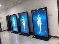 Écran publicitaire LCD Android 4K pleine surface, sur pied, 65 et 75 pouces, à cadre fin, pour centres commerciaux et aéroports, vente en gros