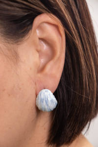 Pendientes de Borla con Piedras Preciosas Reales de Plata con Baño de Rodio y Piedra Lunar Azul Ovalada, Estilo Bohemio, Certificados - Product Image 6