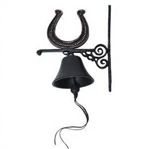 Cloche murale en fer forgé style cheval, cloches antiques, articles de décoration pour ferme et jardin, artisanat métallique - Product Image 1