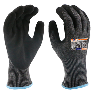 MaxiTough Gants de travail de construction résistants aux coupures Niveau <span class=keywords><strong>D</strong></span> Gants de protection noirs pour travaux de construction avec adhérence - Product Image 1