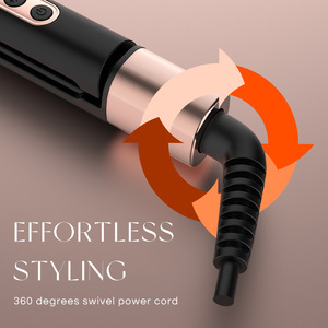 เครื่องหนีบผม 5 ระดับความร้อน ควบคุมอุณหภูมิ พร้อมหน้าจอดิจิตอล ปล่อยประจุลบ สำหรับผมแห้ง สีดำทอง แบบเสียบปลั๊ก - Product Image 2