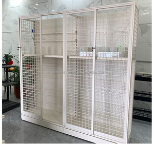 Estantes para puertas corredizas de malla, cerraduras, gabinetes de exhibición convenientes para tiendas, estantes de <span class=keywords><strong>supermercado</strong></span> de pared a pared, suministros para supermercados - Product Image 5