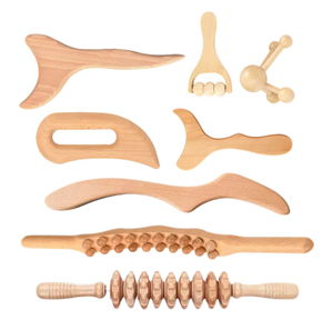 Offre Spéciale : Outils de <span class=keywords><strong>Massage</strong></span> en Bois 8-en-1 – Masseur Gua Sha en Bois pour le Remodelage Corporel – Kit d'Outils de Thérapie par le Bois - Product Image 1