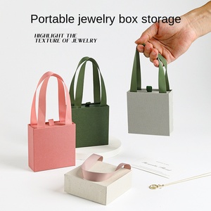 Caja de Regalo de Cartón Mate Portátil con Logotipo Personalizado <span class=keywords><strong>para</strong></span> Pulseras, <span class=keywords><strong>Anillos</strong></span> y Pendientes, con Cajón Deslizante y Asa de Cinta - Product Image 4
