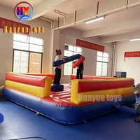 HUAYUE Offre Spéciale 5*5m Interactive Gonflable Gladiateur Joute Arène De Boxe Anneau Duel Combat Jeu De Combat Arène De Boxe pour Adultes