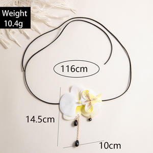 WOWEI özelleştirilebilir kadın büyük çiçek gerdanlık kolye Link zinciri uzun taze kelebek orkide moda kolye yıldönümleri için - Product Image 6