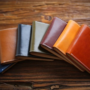 Custom Your Brand Italian Vegetable Tanned Leather <b>RFID</b> Protected Polyester Lining Short Mens Slim <b>Wallet</b> - Product Image 6