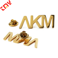 Broche de Revers en Métal Creux Personnalisée avec Logo Luxueux 3D Doré en Lettres, Populaire et Décorative, pour Costume, Badge Femme et Homme, pour Vêtements