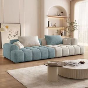 Divano in Velluto Peluche 3 Posti Bianco Crema Nuovo Arrivo 2026 - Arredamento Compatto per <span class=keywords><strong>Soggiorno</strong></span>, Appartamenti, Hotel, Ville - Vendita all'Ingrosso - Product Image 2