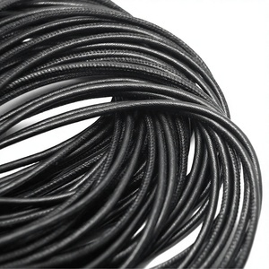 Cordón de Cuero Negro de 5 mm para Hacer Pulseras, Rollo Cilíndrico, Componentes para Joyería - Product Image 1