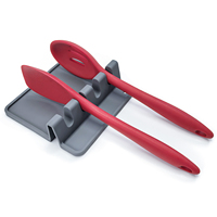 Repose-cuillère en silicone écologique avec tapis anti-goutte et support pour couvercles de casseroles, pour cuisinière et comptoirs de cuisine - Compatible lave-vaisselle