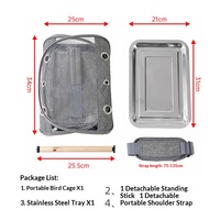 Sac à dos de transport carré pour animaux de compagnie avec fermeture éclair, bretelles réglables, sac de voyage portable pour oiseaux et chats, fournitures pour animaux de compagnie