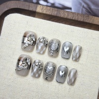 Cadeaux en dropshipping, patchs pour ongles HA, vente en gros, produit fini, manucure courte, autocollants pour ongles amovibles, faits à la main, portables