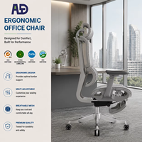 Chaise de bureau exécutive en maille spéciale avec fonction inclinable, repose-pieds et soutien lombaire pour des heures de travail prolongées confortables