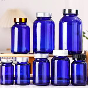 75ml 150ml 500ml Salud Cápsula Porción Botella de vidrio Venta al por mayor Cápsula azul sellada Medicina a prueba de luz Píldora Botella de vidrio - Product Image 4