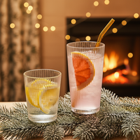 Nouvelle tasse en verre imprimée par un créateur de mode, pour la maison, pour la bière, le jus, les cocktails highball