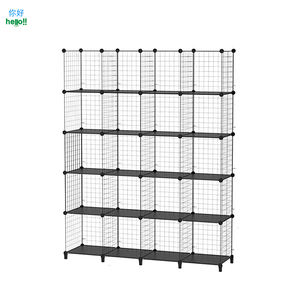 신상품 인기 판매 6도어 플라스틱 DIY 가구 수납 접이식 아기 귀여운 유아용 분해 가능한 데우바 플라스틱 휴대용 옷장 - Product Image 3