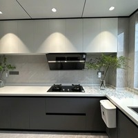 Desain Dapur Kecil Populer di Cina, Set Dapur Modern, Kabinet Dapur Melamin Murah