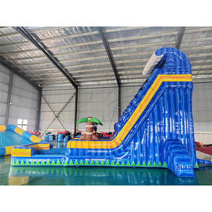 Parc aquatique gonflable géant avec toboggans aquatiques gonflables irisés en PVC, amusant et palpitant pour le carnaval d'été, avec piscine. - Product Image 3