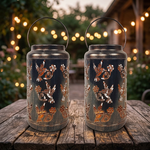 Juego de 2 Faroles Navideños de Estilo Marroquí Moderno, Ecológicos, Reutilizables, de Metal con Forma Hexagonal, Decoración Directa de Fábrica - Product Image 3