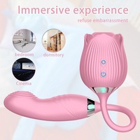 Vibrateur Rose à Succion et Léchage de Langue 10V, Stimulateur de Point G à Poussée, Suceur Clitoridien Vibrant, Jouet Sexuel Médical pour Femmes