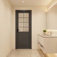 Porte battante en aluminium de haute qualité avec panneau de vision et double vitrage pour bureau et bâtiment commercial