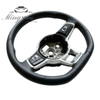 Volant R pour Volkswagen Golf 7 7.5 MK7 R GTI GTD GTE Polo GTI Scirocco Passat B8 Tiguan Allspace en fibre de carbone sèche et cuir