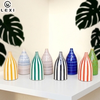 Diffuseur d'arômes en céramique rayé coloré moderne et artistique LEXI de haute qualité, durable, sans fumée, cadeau idéal pour la maison, la chambre et le salon