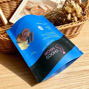 Custom Printed Blue Stand Up Bags High Barrier Foil Food Bag For Dark Chocolate Snack Cacao Functional Food Packaging - Product Image 4