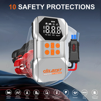 Démarreur de secours 600A avec batterie 6400mAh, 150 PSI, 10+ protections de sécurité pour moteurs essence 6.0L et diesel 5.0L