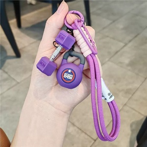 2026 Sport Lovers Decoration Handmade <b>Braided</b> Phone Strap Women Fashion Sport Backpack Charms Cute Dumbbel Keychain for Girls - Product Image 6