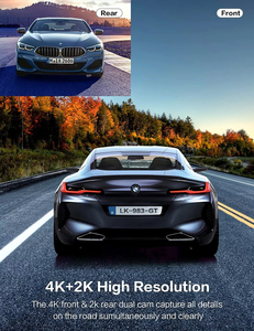 กล้องติดรถยนต์รุ่น <span class=keywords><strong>VR</strong></span> 500 สีดำ ขนาดเล็ก กล้องบันทึกหน้ารถ 4K และกล้องหลัง 1080P กล้องคู่พร้อม WiFi GPS ระบบมองเห็นในเวลากลางคืน - Product Image 5