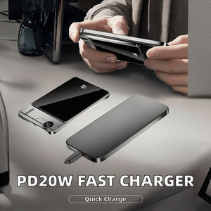 Chargeur magnétique sans fil 10000mAh ultra-fin bidirectionnel à charge rapide PD20W en alliage d'aluminium avec sortie 20W, affichage LED USB, type-C - Product Image 2