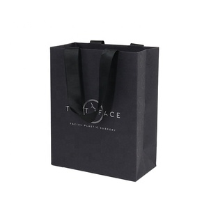 Giá bán buôn sang trọng màu đen nhỏ quà tặng bao bì giấy mua sắm túi biểu tượng tùy chỉnh in với dây thừng xử lý - Product Image 3