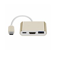 Convertidor Hub USB-C de Aluminio ODM, Adaptador de Interfaz USB 3.0 para Transferencia de Datos, Lector de Tarjetas, Carga de Computadoras Portátiles, Stock OEM