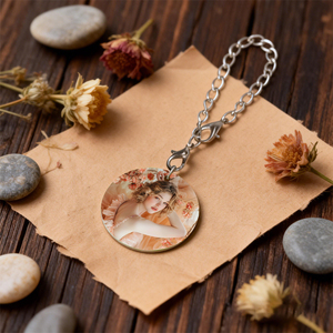 Porte-clés personnalisable en alliage de zinc, pendentif rond vierge pour sublimation, imprimable double face, breloque photo pour clés et décoration de sacs - Product Image 4