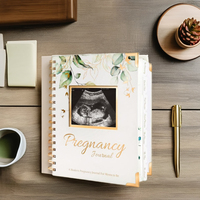 Individuelles Spiral-Hardcover-Baby-Erinnerungsjournal A5, Buchecken für Kinderbücher, Geschenkschachtel mit Papierumschlag, Ultraschallbild, Baby, Schwangerschaft