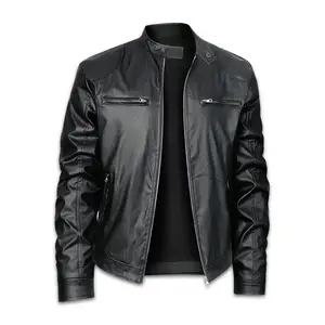 Men's Windproof Breathable Leather Jacket Men's Autumn/Winter Leather Jacket Classic Men's Motorcycle Outdoor Jacket