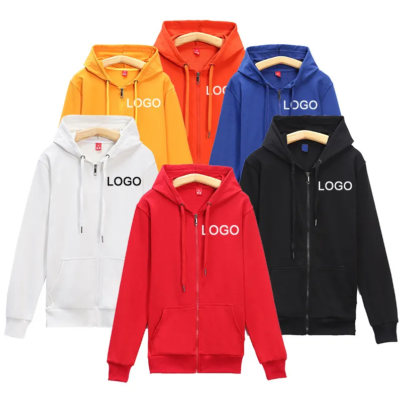 Wholesale 2023 New Thick Custom Hoodies Embroidered Printing Logo Men Sweatsuit Cheap Wholesale Sets Unisex Zip Up Hoodie
