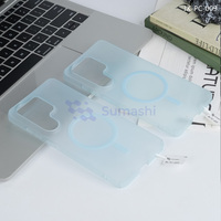 Fundas Magnéticas Inalámbricas para Teléfono Móvil con Textura Arenada Transparente y Antihuellas para Samsung S25 Ultra S24